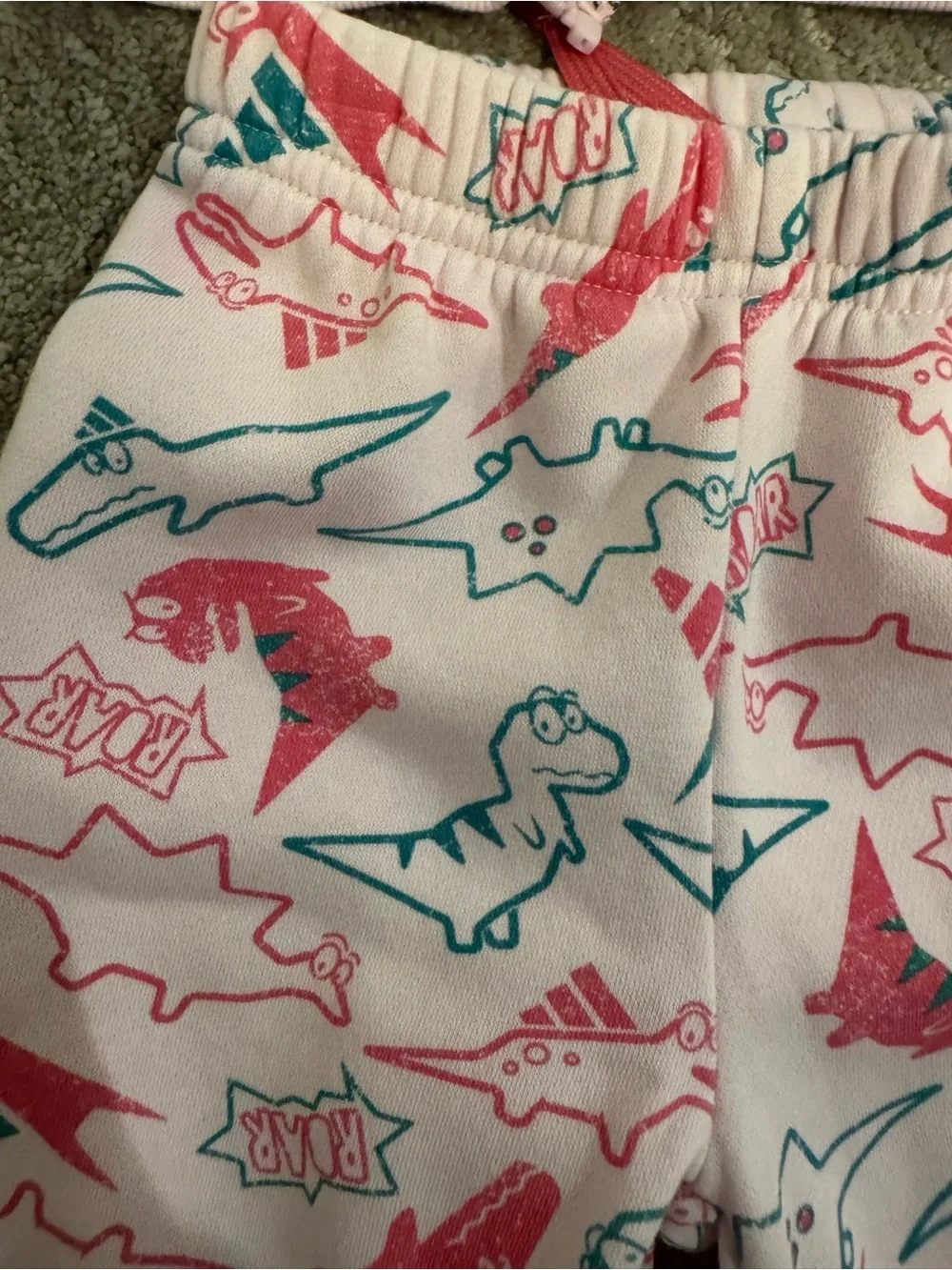 adidas Pink Girls' Zip Jacket with Dino Print Joggers